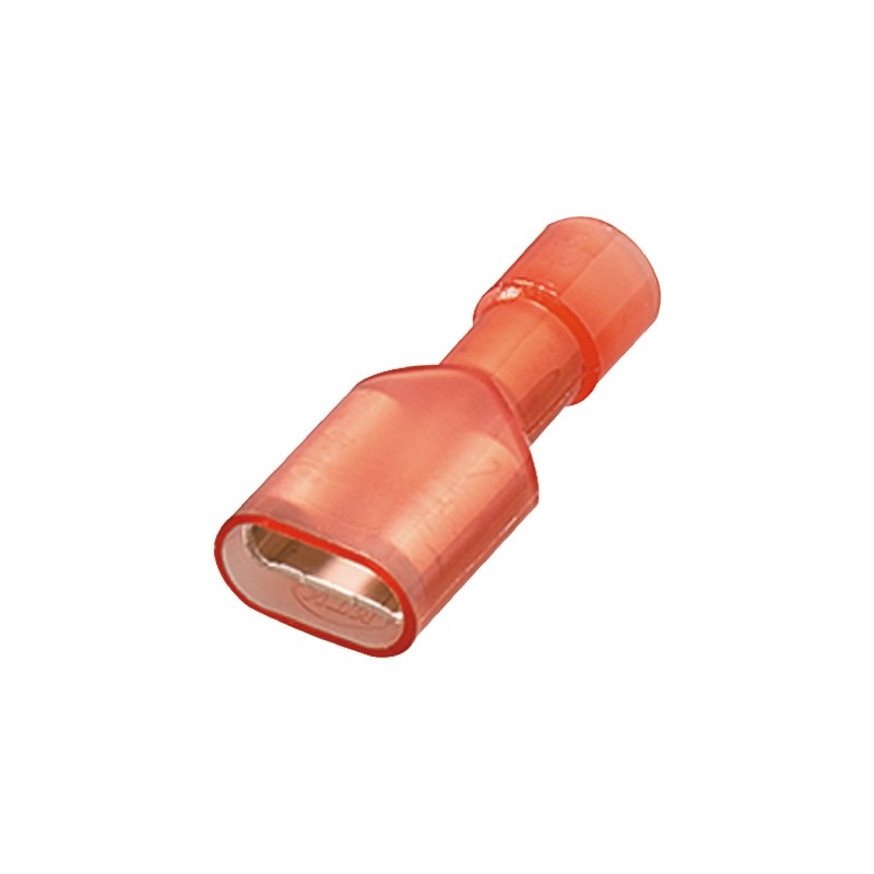 1 Pack of 5 - Nichifu TMEDN Red Insulated Male Spade Connector, Receptacle, 0.25 x 0.032in Tab Size, 0.75mm² to 1.25mm²