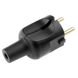 1 pcs - French / German Mains Plug, 16A, Cable Mount, 230 V ac
