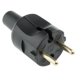 1 pcs - French / German Mains Plug, 16A, Cable Mount, 230 V ac