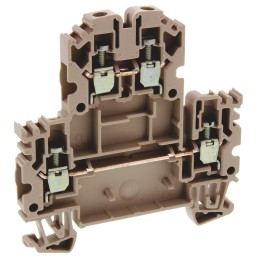 1 Pack of 5 - Weidmuller WDK Series Brown Double Level Terminal Block, 2.5mm², Double-Level, Screw Termination, ATEX