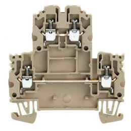 1 Pack of 5 - Weidmuller WDK Series Brown Double Level Terminal Block, 2.5mm², Double-Level, Screw Termination, ATEX