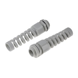 10 pcs - RS PRO Grey Nylon Cable Gland, M25 Thread, 13mm Min, 18mm Max, IP68