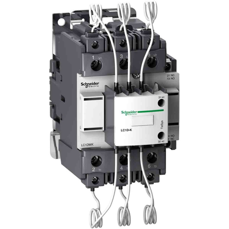 1 pcs - Schneider Electric LC1DWK Series Contactor, 220 Vac Coil, 3-Pole, 3NO, 690 V ac