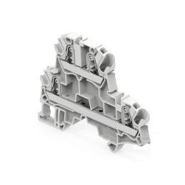 50 pcs - ENTRELEC SNK Series Grey Terminal Block, 4mm², 2-Level, Push In Termination