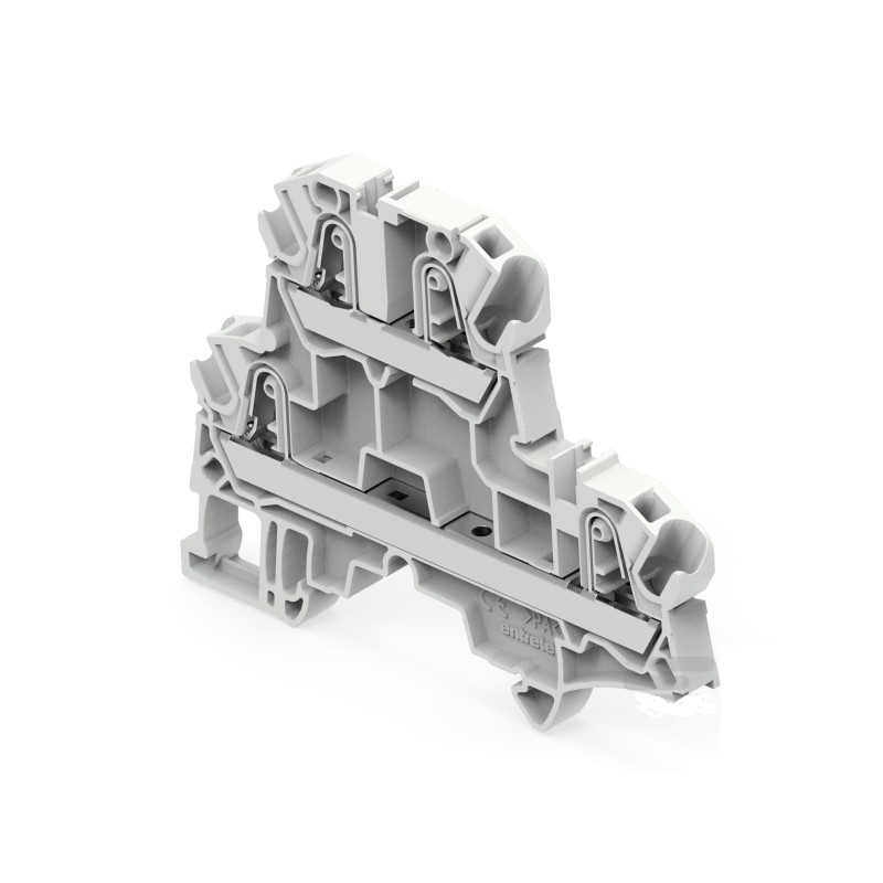 50 pcs - ENTRELEC SNK Series Grey Terminal Block, 4mm², 2-Level, Push In Termination