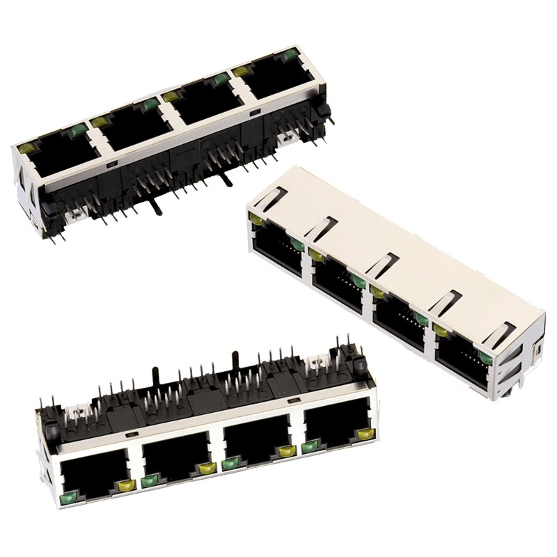 21 pcs - Wurth Elektronik WR-MJ Series Female RJ45 Connector, PCB Mount, Nickel Plated Bronze Shield