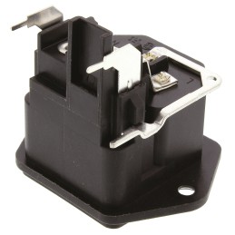 50 pcs - Schurter C14 Right Angle Panel Mount IEC Connector Male, 10A, 250 V, Fuse Size 5 x 20mm