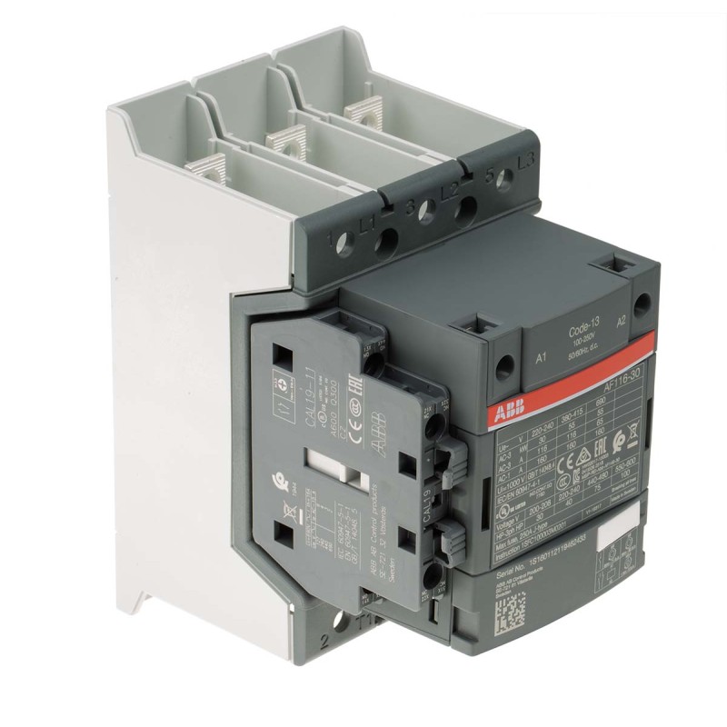 1 pcs - ABB AF Series Contactor, 230 V ac Coil, 3-Pole, 160 A, 55 kW, 3NO, 690 V ac