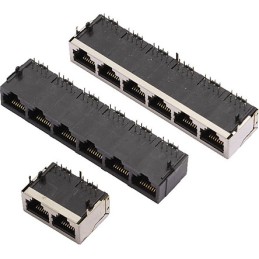 1 pcs - MH Connectors MH3012 Series Female RJ45 Connector, PCB Mount