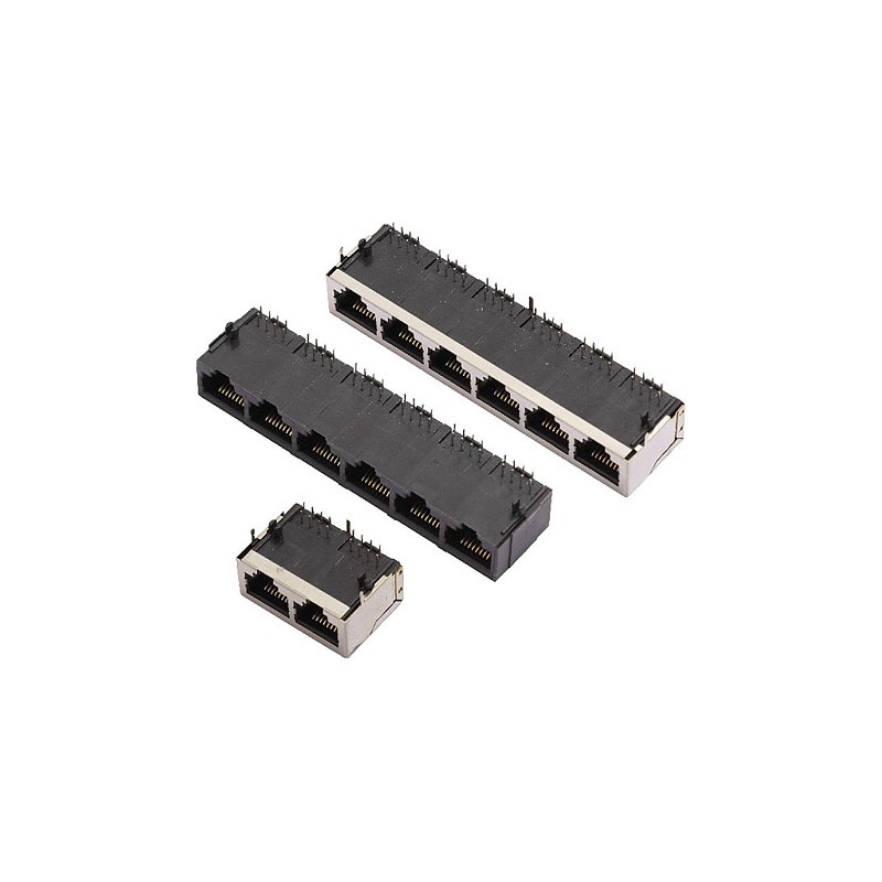 1 pcs - MH Connectors MH3012 Series Female RJ45 Connector, PCB Mount