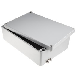 1 pcs - RS PRO Aluminium Enclosure, IP65, IP66, IP67, IP68, Grey Lid, 111 x 330 x 230mm