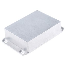 1 pcs - Hammond 1590 Series Natural Die Cast Aluminium Enclosure, IP54, Flanged, Natural Lid, 118.5 x 93.5 x 30mm