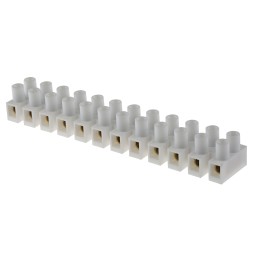 1 Pack of 5 - RS PRO Non-Fused Terminal Block, 12-Way, 20A, 10 AWG Wire, Screw Down Termination