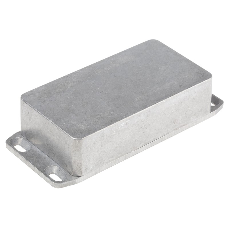 1 pcs - Hammond 1590 Series Natural Die Cast Aluminium Enclosure, IP65, Flanged, Natural Lid, 112.4 x 60.5 x 31mm