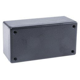 1 pcs - Hammond 1594 Series Black Flame Retardant ABS Enclosure, IP54, Black Lid, 131.5 x 66.3 x 55.1mm
