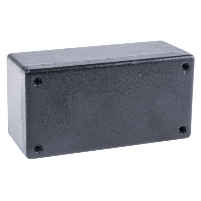 1 pcs - Hammond 1594 Series Black Flame Retardant ABS Enclosure, IP54, Black Lid, 131.5 x 66.3 x 55.1mm
