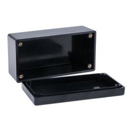 1 pcs - Hammond 1594 Series Black Flame Retardant ABS Enclosure, IP54, Black Lid, 131.5 x 66.3 x 55.1mm
