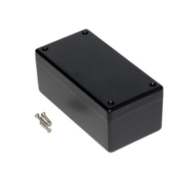 1 pcs - Hammond 1594 Series Black Flame Retardant ABS Enclosure, IP54, Black Lid, 131.5 x 66.3 x 55.1mm
