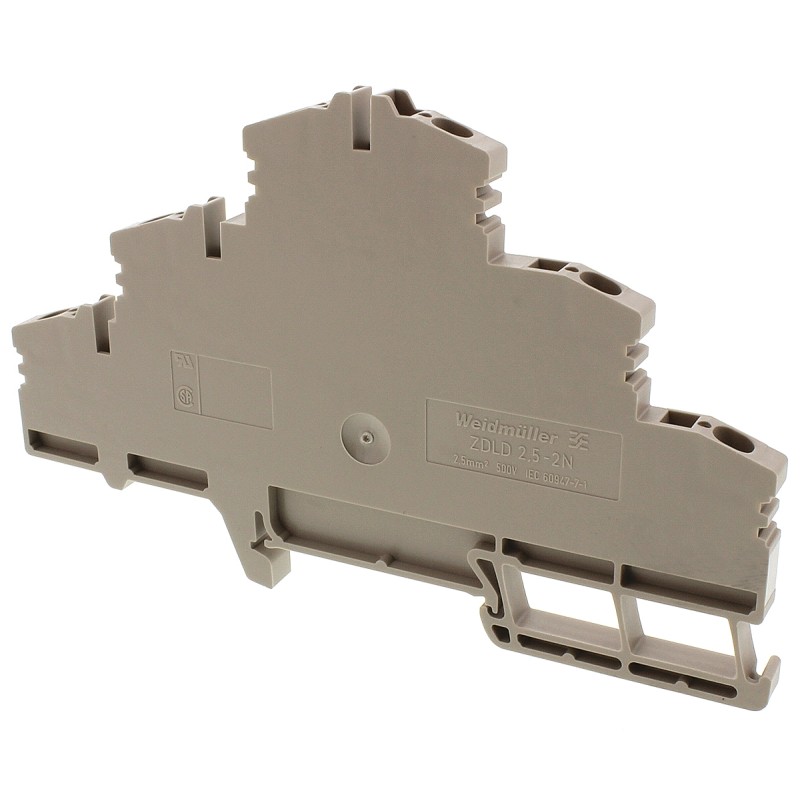 1 Pack of 5 - Weidmuller ZDLD Series Brown DIN Rail Terminal Block, 2.5mm², Triple-Level, Clamp Termination