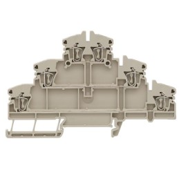1 Pack of 5 - Weidmuller ZDLD Series Brown DIN Rail Terminal Block, 2.5mm², Triple-Level, Clamp Termination