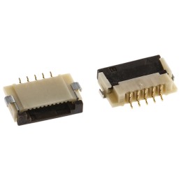 5 pcs - Hirose, FH12 1mm Pitch 5 Way Right Angle Female FPC Connector, ZIF Bottom Contact