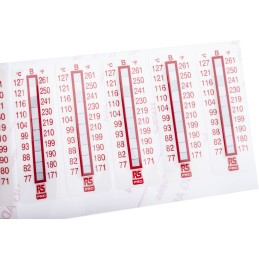 1 Pack of 10 - RS PRO Non-Reversible Temperature Sensitive Label, 77°C to 127°C, 10 Levels