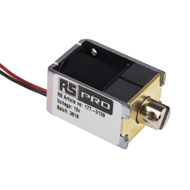 1 pcs - RS PRO Linear Solenoid, 12 V dc, 26 x 20 x 36.8 mm