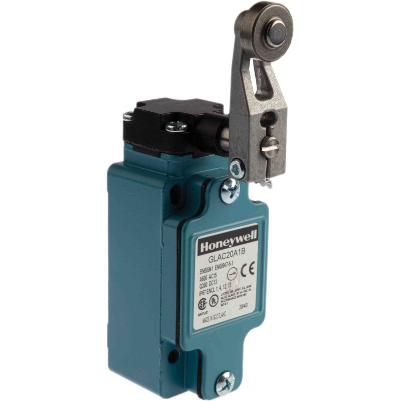1 pcs - Honeywell GLA Series Roller Lever Limit Switch, 2NO/2NC, IP67, DPDT, Die Cast Zinc Housing, 600V ac Max, 10A Max