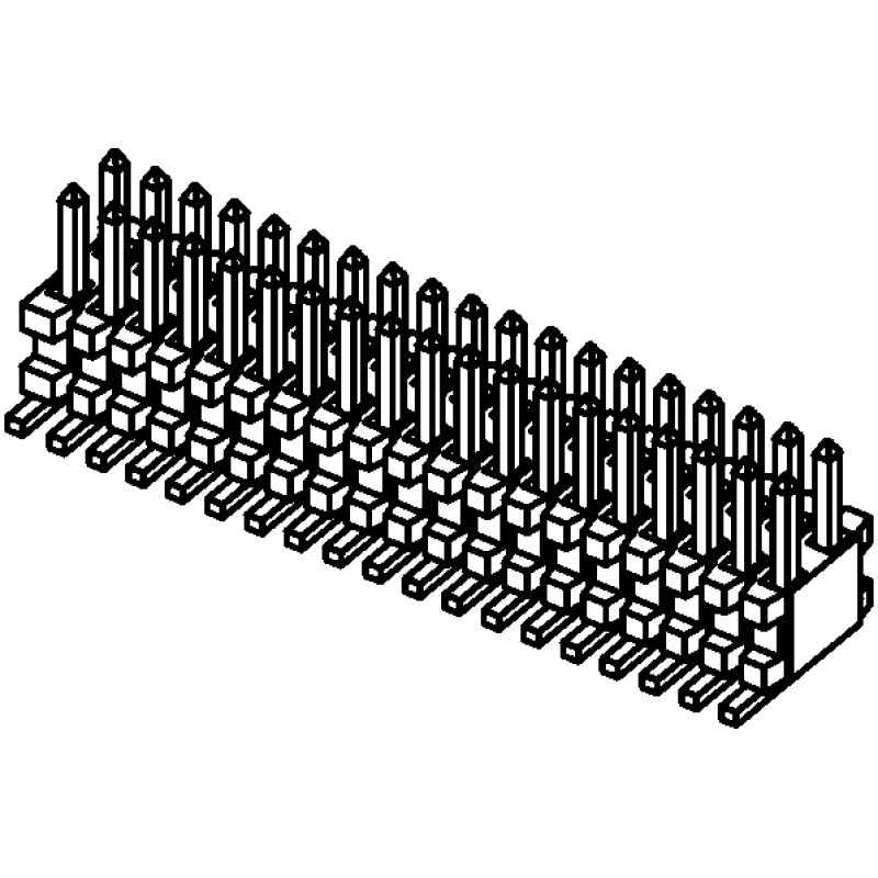1 pcs - Samtec FTE Series Straight Surface Mount Pin Header, 50 Contact(s), 0.8mm Pitch, 2 Row(s), Unshrouded