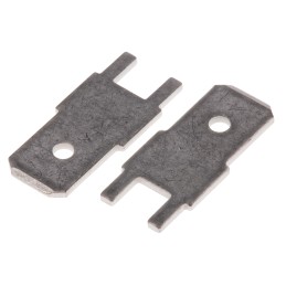 100 pcs - RS PRO Uninsulated Male Spade Connector, PCB Tab, 6.35 x 0.8mm Tab Size