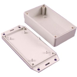 1 pcs - Hammond 1591 Series Grey Flame Retardant ABS Enclosure, IP54, Flanged, Grey Lid, 120 x 80 x 59mm