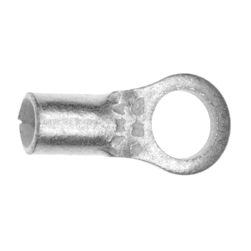 100 pcs - TE Connectivity, Budget Uninsulated Ring Terminal, M3.5 (6) Stud Size, 0.26mm² to 1.65mm² Wire Size