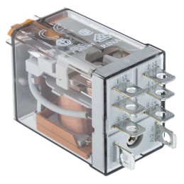 1 pcs - Finder Plug In Power Relay, 230V ac Coil, 12A Switching Current, DPDT