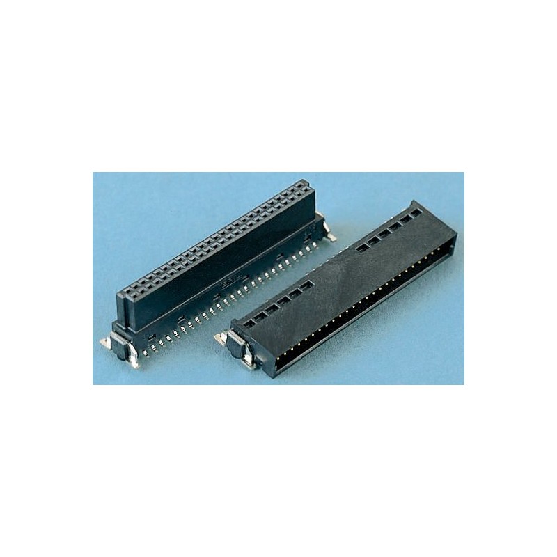 1 pcs - ERNI SMC Series Straight Surface Mount PCB Socket, 12-Contact, 2-Row, 1.27mm Pitch, Solder Termination