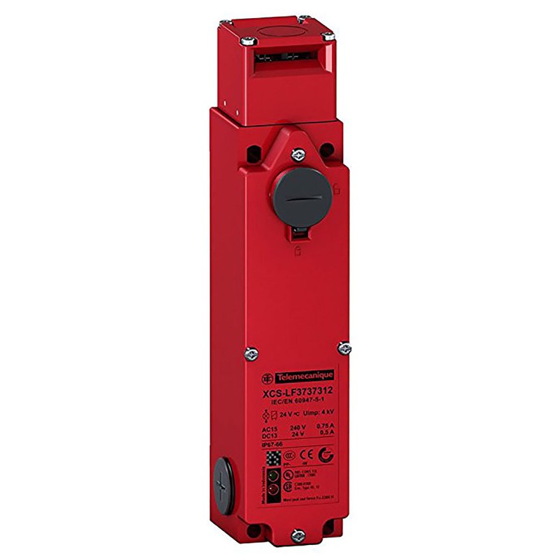 1 pcs - Telemecanique Sensors XCS-LF Series Solenoid Interlock Switch, Power to Lock, 24V ac/dc, Actuator Included