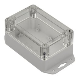 1 pcs - RS PRO Light Grey Polycarbonate Enclosure, IP65, Transparent Lid, 121.4 x 81.6 x 60.2mm
