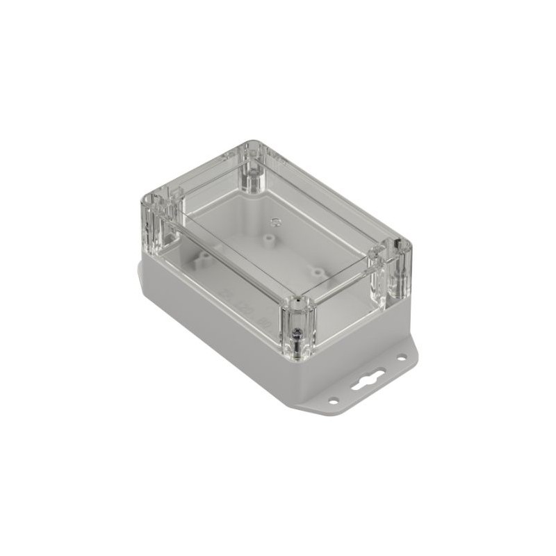 1 pcs - RS PRO Light Grey Polycarbonate Enclosure, IP65, Transparent Lid, 121.4 x 81.6 x 60.2mm