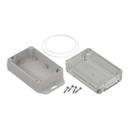 1 pcs - RS PRO Light Grey Polycarbonate Enclosure, IP65, Transparent Lid, 121.4 x 81.6 x 60.2mm