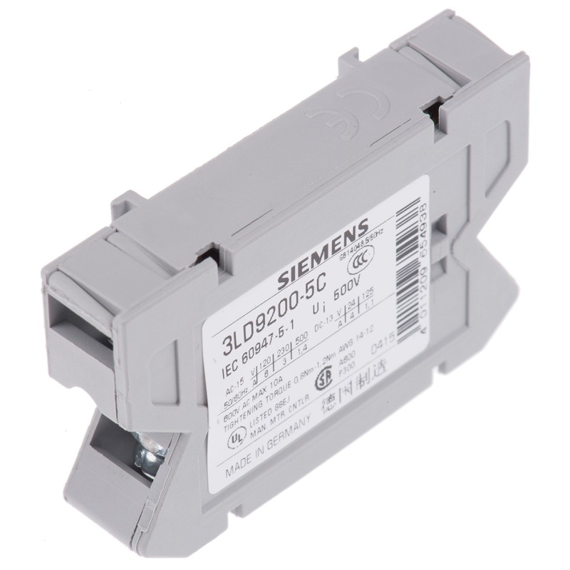 1 pcs - Siemens Auxiliary Contact, 2 Contact, 1NC + 1NO, Floor Mount