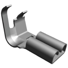 1 Pack of 6000 - TE Connectivity FASTON .187 Uninsulated Female Spade Connector, Flag Terminal, 4.75 x 0.51mm Tab Size, 0.5mm² t