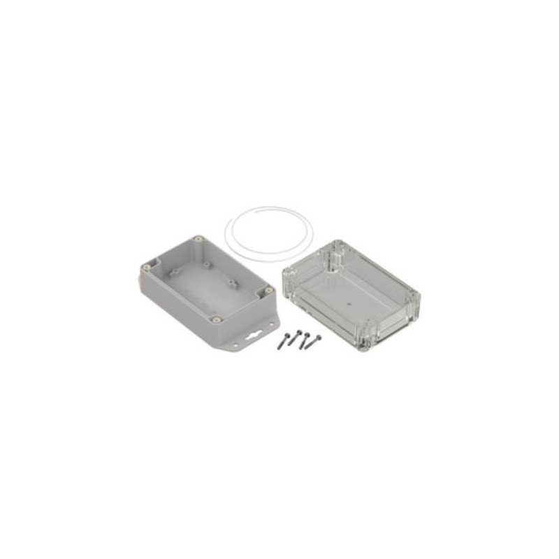 1 pcs - RS PRO Light Grey ABS, Polycarbonate Enclosure, IP65, Transparent Lid, 121.4 x 81.6 x 60.2mm