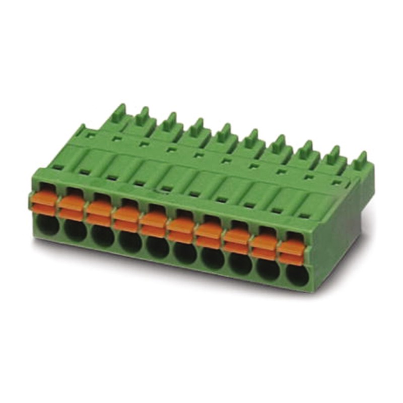 50 pcs - Phoenix Contact 3.5mm Pitch 10 Way Pluggable Terminal Block, Plug, Cable Mount, Spring Cage Termination