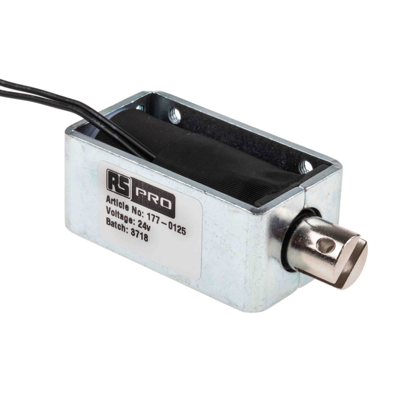 1 pcs - RS PRO Linear Solenoid, 24 V dc, 58 x 25.4 x 31.8 mm