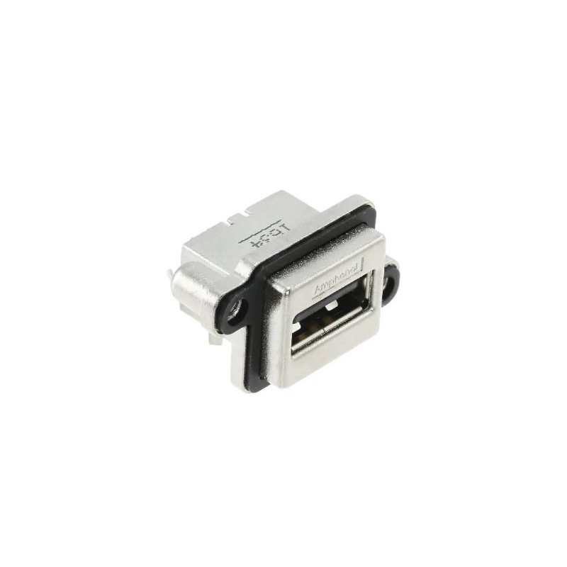 1 pcs - Amphenol ICC Right Angle, Panel Mount, Socket Type A 2.0 IP67 USB Connector