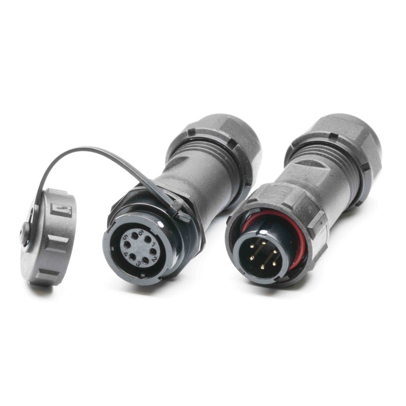 1 Pair - RS PRO Circular Connector, 6 Contacts, Cable Mount, Plug and Socket, Male and Female Contacts, IP67