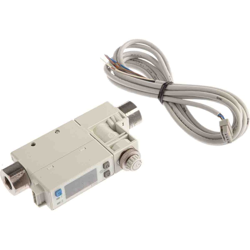 1 pcs - SMC Compact Mount Flow Controller, 0.2 - 10 L/min, PNP Output, 24 V dc, 1/8 in Pipe