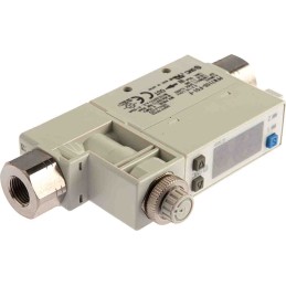1 pcs - SMC Compact Mount Flow Controller, 0.2 - 10 L/min, PNP Output, 24 V dc, 1/8 in Pipe