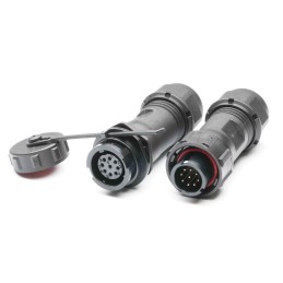 1 Pair - RS PRO Circular Connector, 9 Contacts, Cable Mount, Plug and Socket, Male and Female Contacts, IP67
