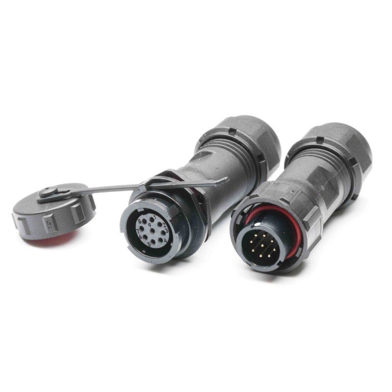1 Pair - RS PRO Circular Connector, 9 Contacts, Cable Mount, Plug and Socket, Male and Female Contacts, IP67