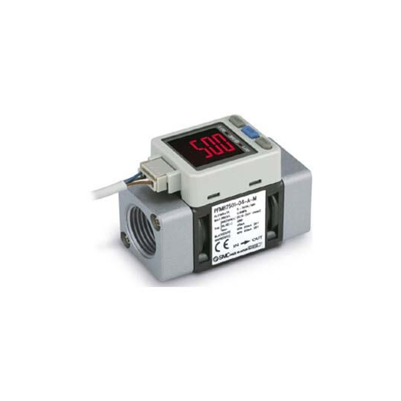 1 pcs - SMC Flow Controller, 500 L/min, PNP Open Collector Output, 12 - 24 V